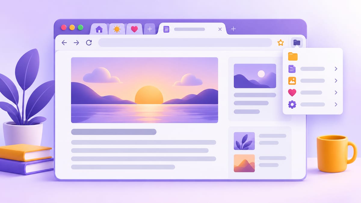 Firefox固定标签页与书签文件夹协同整理的示意图