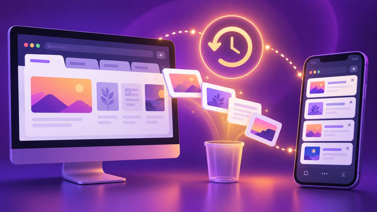 Firefox最近关闭标签页与多设备页面恢复示意图
