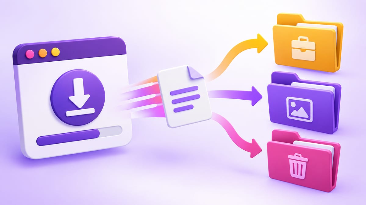 Firefox下载文件按工作图片和临时目录分类保存的示意图