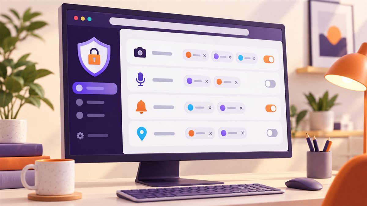 在Firefox隐私与安全设置中集中管理网站权限列表的示意图